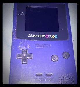 Nintendo gameboy color purple.  Needs battered ha